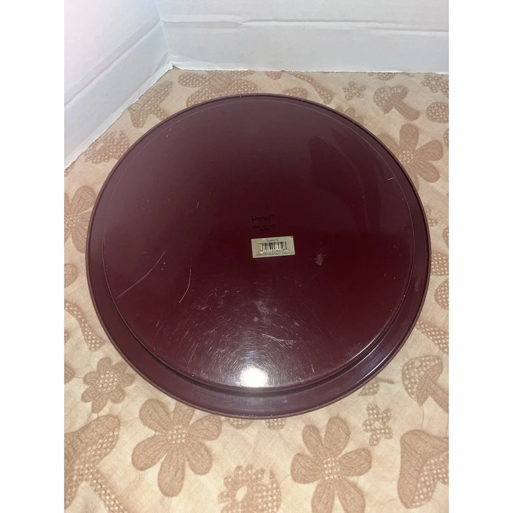 Vintage Christmas Tin Round Serving Trays Lot Of 2, Hong‎ Kong Angels Wreath